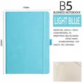 Professional B5 cyan business notebook with elastic closure and smooth leather cover - B5 / Aqua Blue
