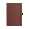 Professional B5 notebook with elastic strap in coffee brown leather finish 100 sheets - B5 / Dark Coffee