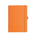B5 business notebook with elastic strap and leather cover in vibrant orange finish - B5 / Orange