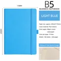 B5 light blue faux leather business notebook with elastic strap and 100 sheets - B5 / Light Blue
