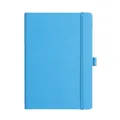 B5 light blue faux leather business notebook with elastic strap and 100 sheets - B5 / Light Blue