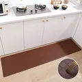 Anti-fatigue 18mm thick brown PU kitchen mat with textured non-slip surface - 45×120cm / Brown