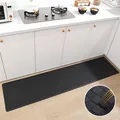 Tappeto da cucina in PU nero anti-fatica da 18 mm, impermeabile e resistente all'olio - 45×120cm / Nero