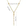 Elegant gold plated Y-necklace with sparkling zircon drops and detailed size measurements - Multi-Zirconia Layered Tassel Necklace - Type A / Gold