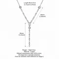 Elegant silver-plated Y-shaped necklace featuring hexagonal and round zircon pendants - Many Zircons-A Version / Silver