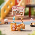 Porte-clés magnétique chat orange en résine avec panier, hauteur 4,4cm - Chat dans une boîte (Orange magnétique) / 2 Pièces/Ensemble / Orange