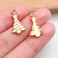 Colgante de árbol de Navidad en aleación de oro KC para hacer joyas y pulseras DIY - Árbol de Navidad (15478)
