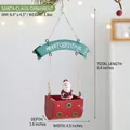 Décoration suspendue Père Noël en métal festif avec panier rouge et bannière de Noël - Boîte aux Lettres Père Noël (QX25-1060)