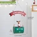 Festive Christmas iron reindeer hanging ornament with a mini green mailbox basket - Christmas Reindeer