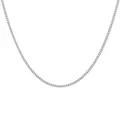 Collana a catena barbazzale vintage minimalista in acciaio inossidabile finitura argento - Catena cubana / 2.2MM*40CM / Colore acciaio