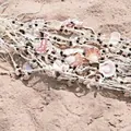 Bohemian shell and conch bead woven decoration for summer beach straw hats on sand - Original Natural Scallop Accessory / Handmade Scallop Accessory