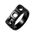 Modern matte black titanium steel hip-hop ring for men with bold GOD engraving detail - Size 7 / Black