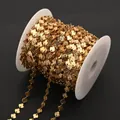 Roll of gold-plated 6mm shell-shaped stainless steel jewelry chain for DIY necklace making - Gold