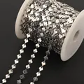 Roll of 6mm silver stainless steel shell shape chain for DIY handmade jewelry making - Steel