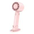 Draagbare roze mini-handventilator inclusief een bureaustandaard en USB-poort - T10 Roze