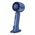Draagbare oplaadbare mini handventilator in marineblauw met handige tafelstandaard - T10 Blauw