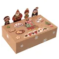 Caja de regalo de Navidad pop-up para dulces y galletas con motivos de Papá Noel - 10 unidades/Paquete / Color Kraft