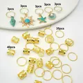 Juego de 45 piezas de joyería para el cabello dreadlocks con estrellas de mar barrocas - Juego de Elementos del Océano / 90 Piezas/Paquete / Dorado