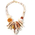 Collana da spiaggia in stile bohémien fatta a mano con perline e ciondoli a stella - Beige (X-1742)