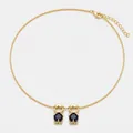 Collana dorata con due ciondoli a forma di ragazzo e pietre di zircone blu scuro - Set di 2 Ragazzi