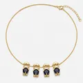 Elegante collana d'oro con quattro ciondoli ragazzo in zircone blu scuro, regalo bimbi - Set di 4 Ragazzi