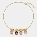 Collana placcata oro con simpatici ciondoli per bambini e bambine e pietre di zircone - Set 3 Ragazze + 1 Ragazzo