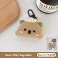 Süßer brauner Plüsch-Bären-Schlüsselanhänger mit Kochmütze für Taschen oder als Geschenk - 1# Brauner Chef-Bär Schlüsselanhänger