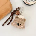 Schattige bruin geruite beer pluche sleutelhanger met een witte koksmuts en bel detail - 4# Geblokte Chef Beer Bel Lanyard