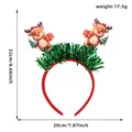 Christmas reindeer antler headband with green tinsel and dimensions - Reindeer Tinsel Headbands