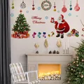 Cartoon Santa Claus and Christmas tree wall stickers for festive holiday home decoration - Christmas Tree and Santa Claus Combo (AY226AB)