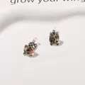 Detailed macro view of cute leopard print cat resin charms for DIY craft jewelry making - Running Cat / 1 Piece / Leopard Print Base Light Coffee