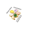 Schema di misurazione dettagliato di un anello a fiore colorato in finitura oro - Stile Fiore in Smalto Colorato con Perla Artificial (G81010130G-1-S) / Oro