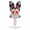 Matte Mini Französische Bulldogge Aluminiumfolienballon mit Herzbrille für Partydeko - Mini-Hund mit Herzbrille (6124420700044)