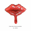 Dekorativer matter roter Lippen-Folienballon mit Herzmustern, 30x30cm Party-Deko - Mini-Lippen-Stil (6124420700045)