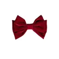 Luxuriöse tiefrote Samt-Haarschleife-Clip-Zubehör für elegantes Hochzeits-Haarstyling - Samt-Schleife Federclip (300) / Burgunderrot