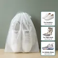 Disposable white non-woven travel shoe storage bag 32x38cm for dust protection - Medium (32*38cm) / White