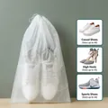 Large 32x48cm non-woven drawstring shoe storage bag for travel and dust protection - Large (32*48cm) / White