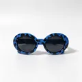 Lunettes de soleil bleues motif vache pour petits et moyens chiens et chats tendance - Motif léopard bleu verres noirs