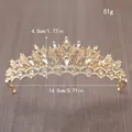 Eleganter goldener Braut-Strass-Diadem-Krone mit 14,5 cm Breite und 51 g Gewicht - 46# Krone / Gold