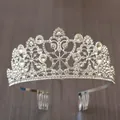 Eleganter silberner Braut-Tiara-Kronenbesatz mit Kristallen für Hochzeiten und Geburtstage - 41# Krone / Silber