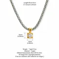 Elegante Doppelseil-Gliederkette mit quadratischem Zirkonia-Anhänger in Goldoptik - Grau