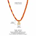 Minimalistische Kordelkette mit Tropfen-Zirkonia-Anhänger in rot-gelben Verlaufstönen - Rot