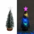 Mini-Weihnachtsbaum mit Kunstschnee-Effekt und bunter LED-Beleuchtung für den Tisch - Bunter Lichtstil / 18cm / Grün mit Schnee