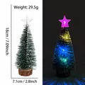 Mini snow-dusted green pine Christmas tree tabletop decoration with colorful LED lights - Colored Light Style / 18cm / Green with Snow