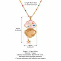 Collier médaillon nuage plaqué or avec perles colorées et un motif arc-en-ciel unique - Style Médaillon Nuage Rose Ange