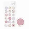 Translucent decorative wax seal candy stickers with elegant floral and bow patterns SL-AQM 01 - 18 Count / Retro Pink (SL-AQM 01)