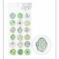 Floral translucent mint green imitation wax seal stickers for envelopes and scrapbooking - 18 Count / Fresh Green (SL-AQM 03)