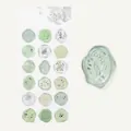 Pegatinas florales translúcidas verde menta imitación sello de lacre para sobres y más - 18 Unidades / Verde Fresco (SL-AQM 03)