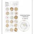 Elegant semi-transparent wax seal stickers with floral designs in champagne and gold - 18 Count / Earthy Brown (SL-AQM 04)