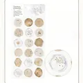 Elegant semi-transparent wax seal stickers with floral designs in champagne and gold - 18 Count / Earthy Brown (SL-AQM 04)